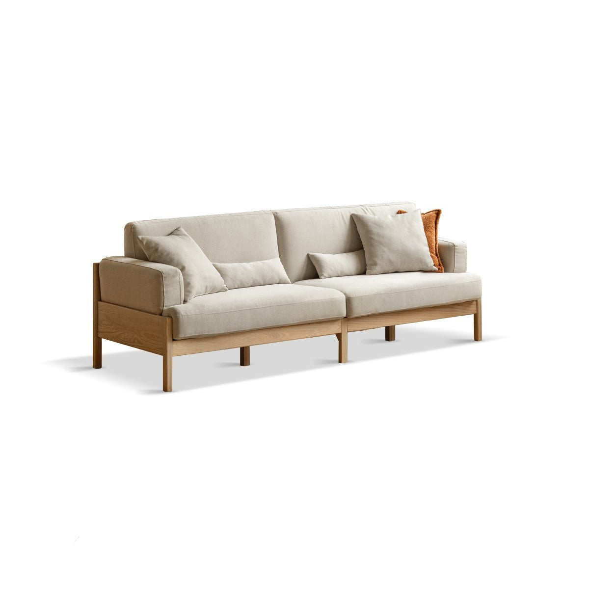 Oak Solid Wood Modern Fabric Sofa Nordic Style "