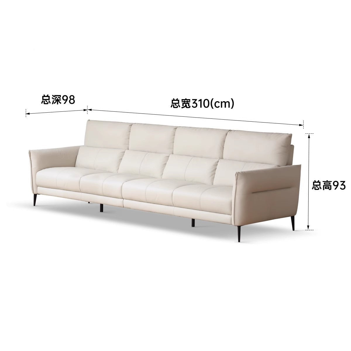 First layer cowhide sofa Italian light luxury: