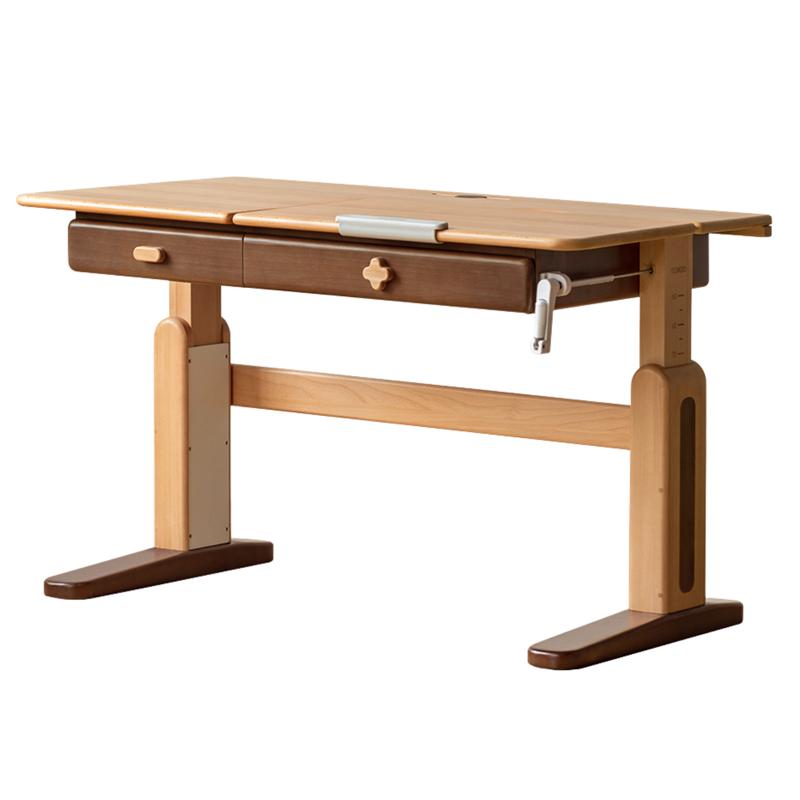 Beech Solid Wood Adjustable Height-Adjustable Study Desk
