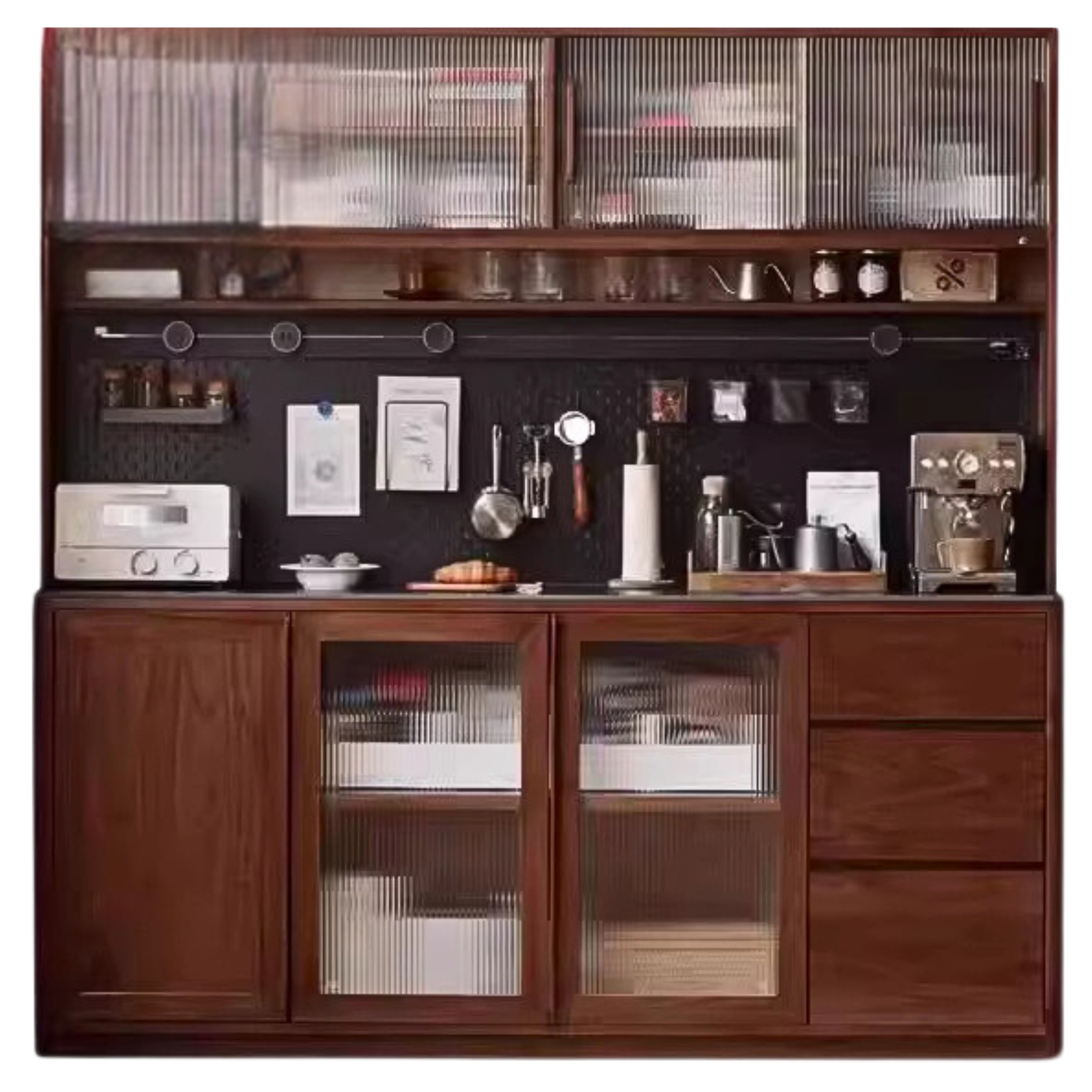 Black walnut, Ash solid wood sideboard hole storage ,