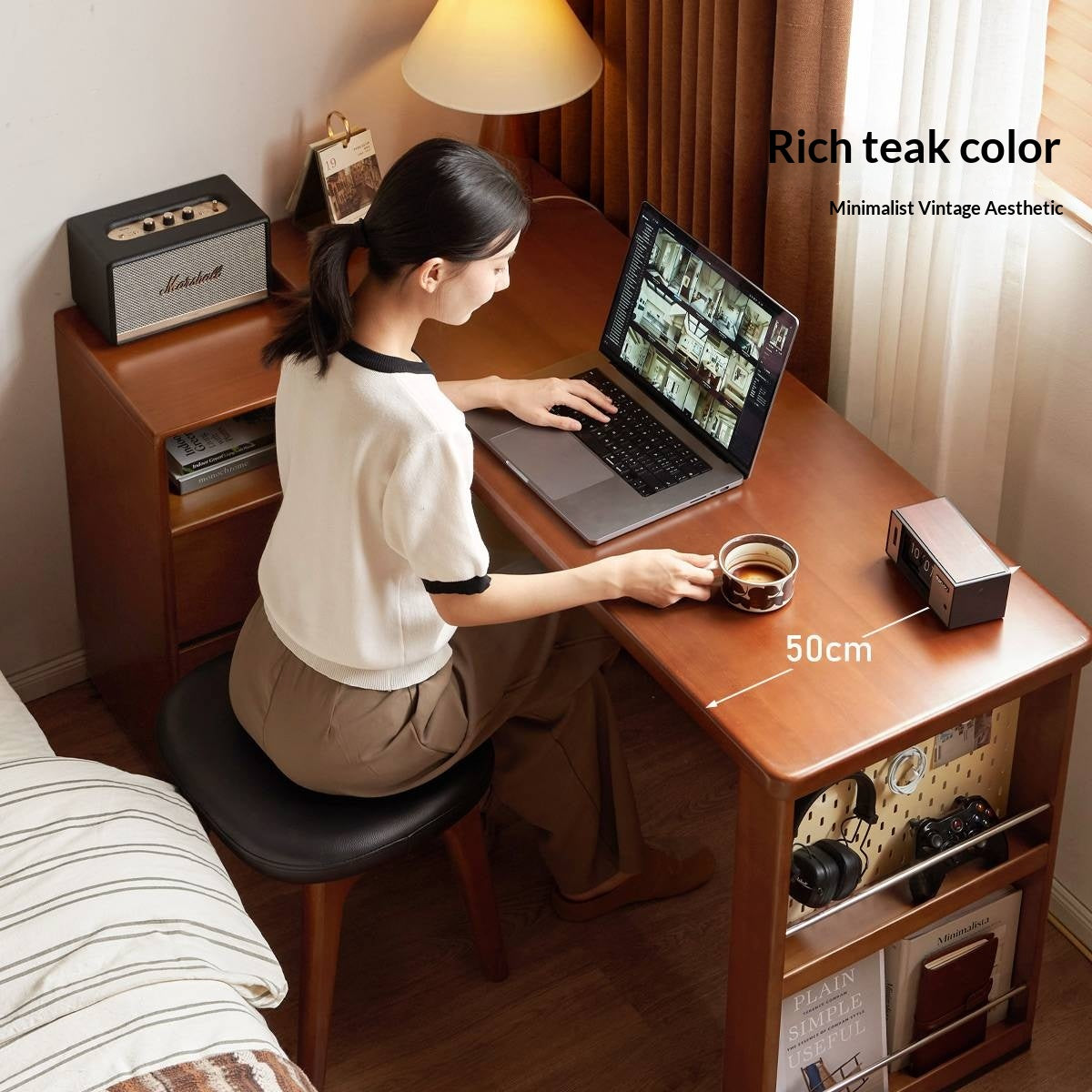 Poplar Solid Wood Antique Style Office Desk