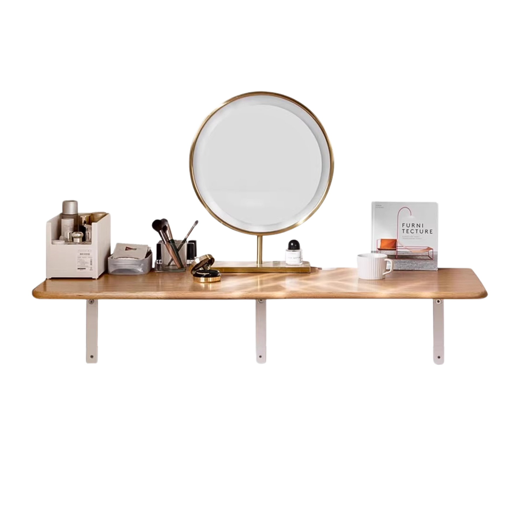 Oak Solid wood wall-mounted Makeup table Writing desk-