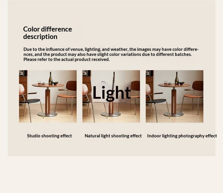 Poplar Solid Wood Vintage Round Bauhaus Style Dining Table