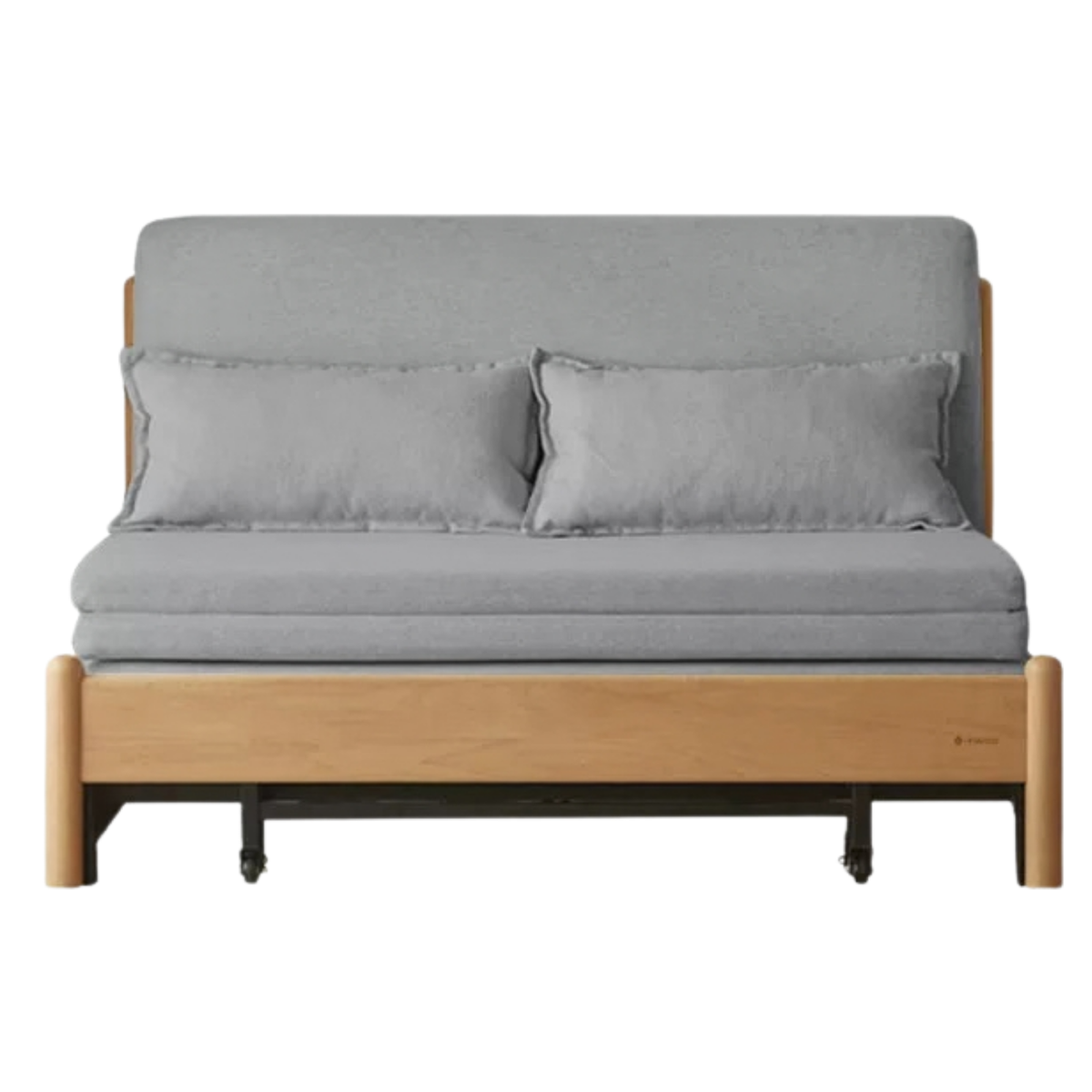 Beech Solid Wood Minimalist Pull-Out Sofa Bed