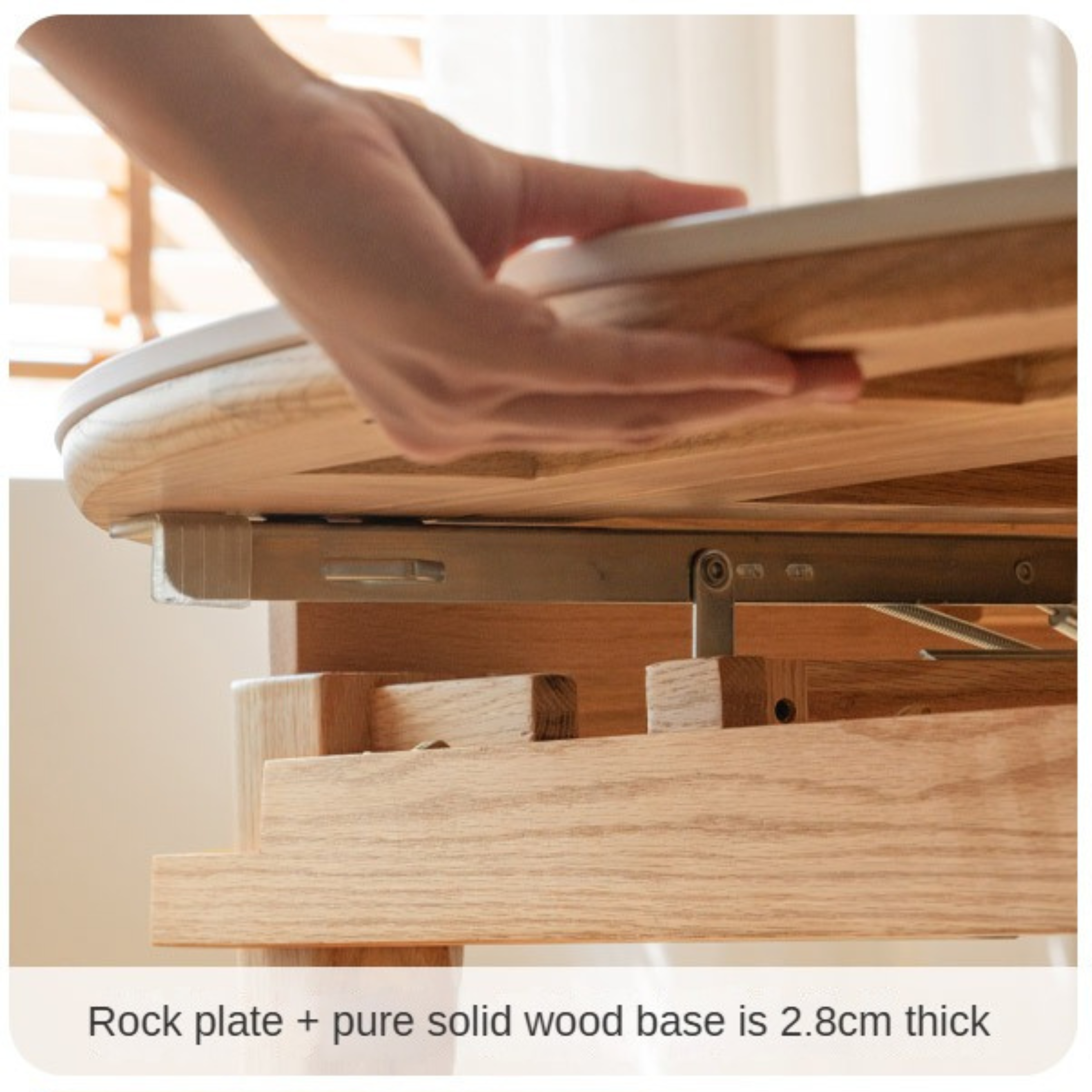 Oak solid Wood Rock Table Induction