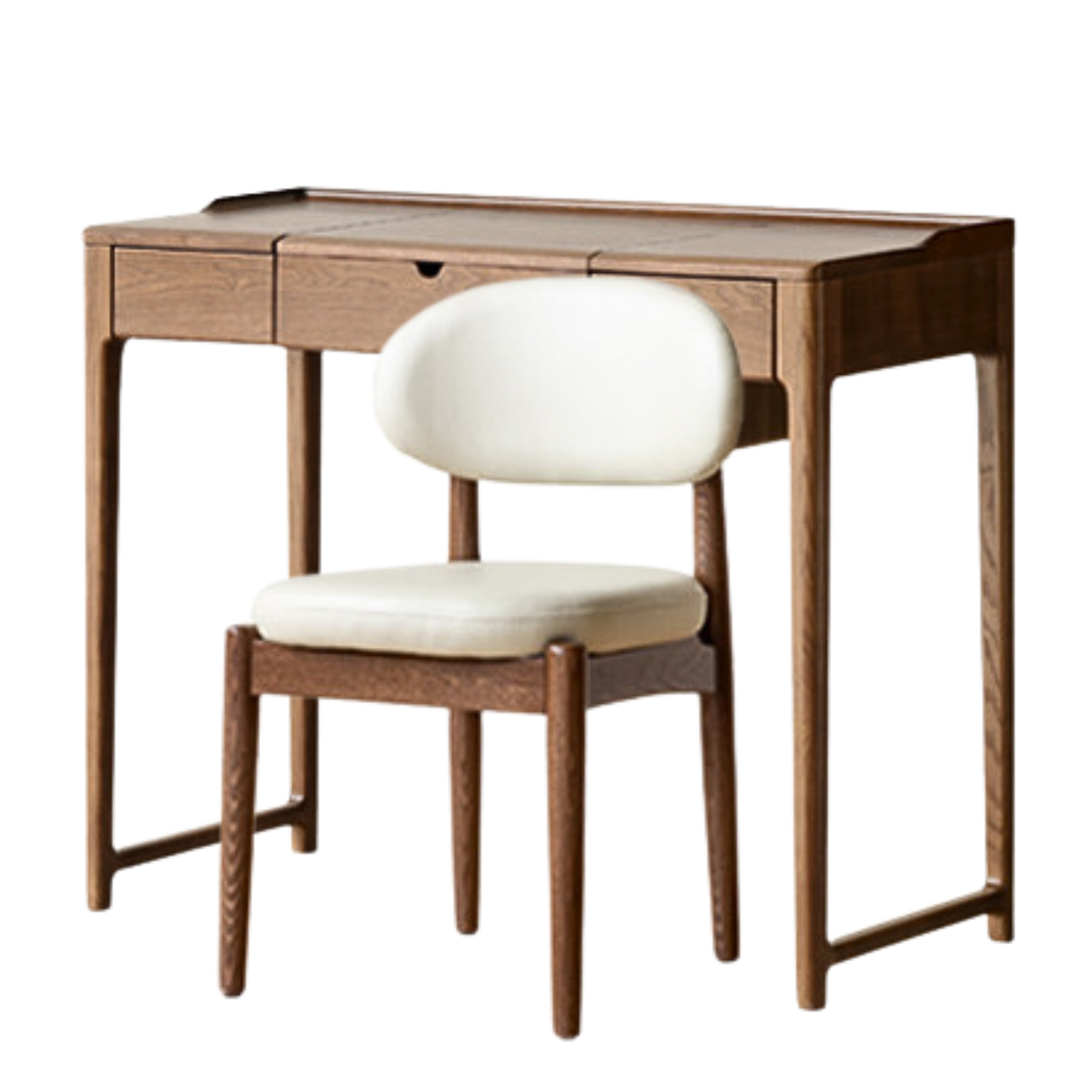 Ash solid wood small flip dressing table: