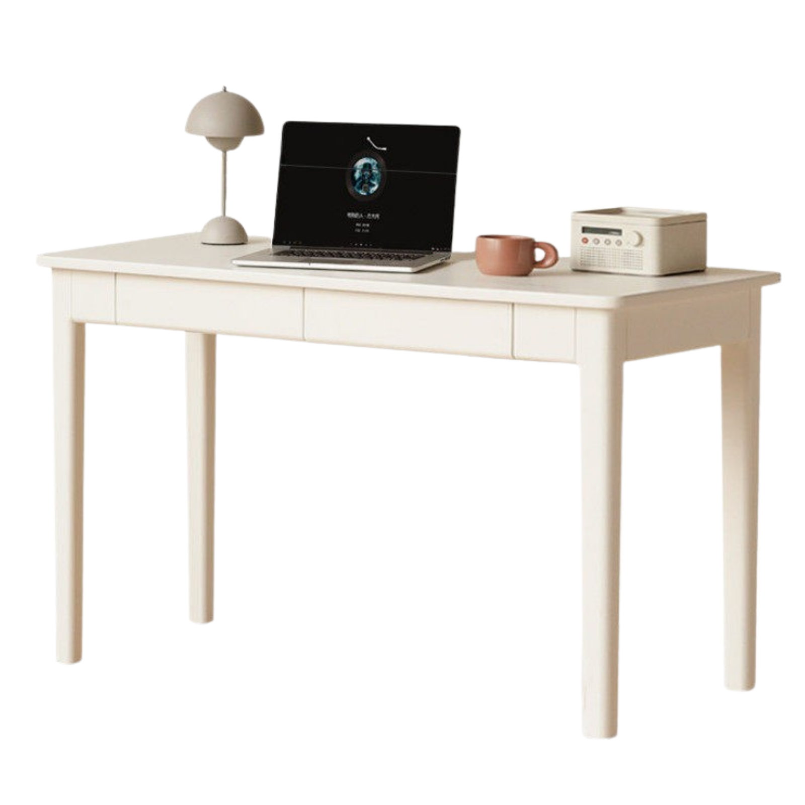 Solid RubberWood Wood Office Desk with Drawer