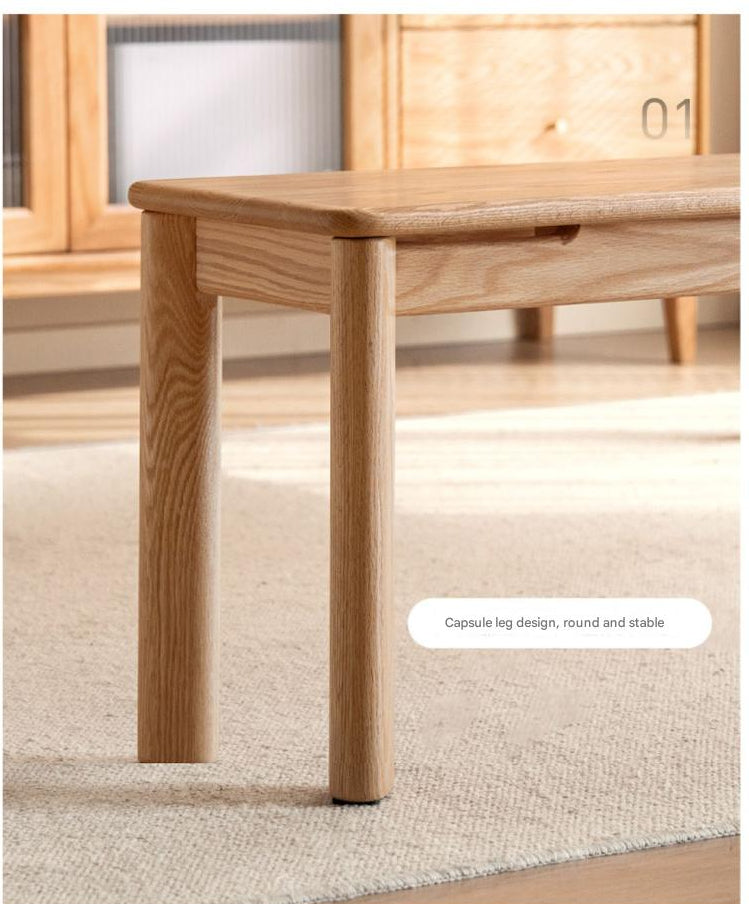 Ash, Oak Solid Wood Modern Long Bench