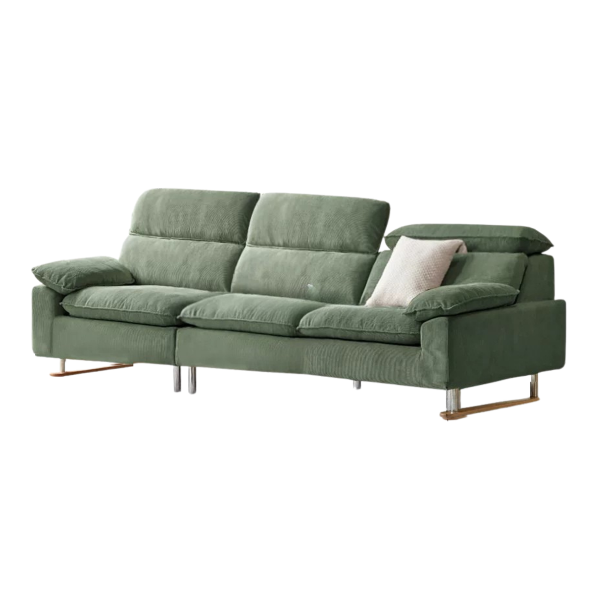 High-Back Corduroy Fabric Sofa with Removable Cover