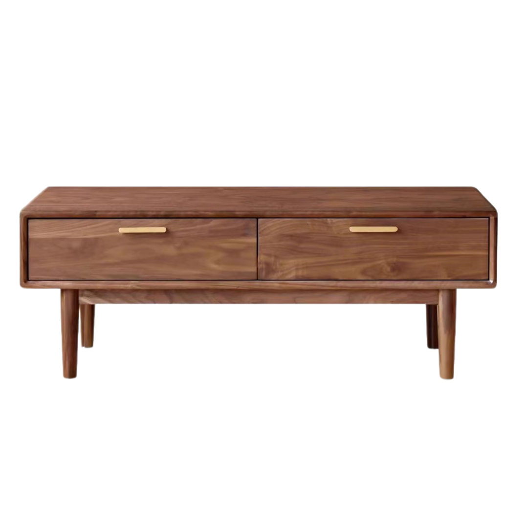 Black Walnut Solid Wood Storage Rock Plate coffee table-