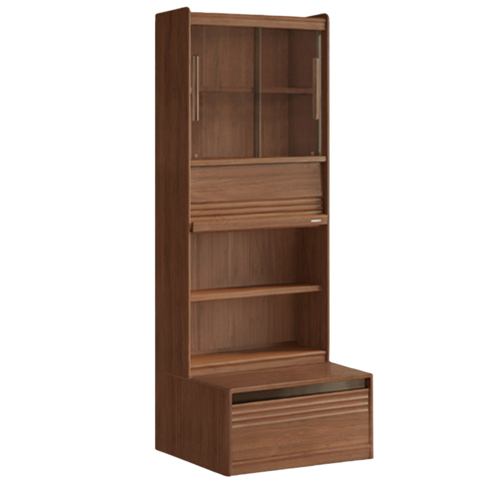 Black Walnut, Sandalwood, Oak, Ash Solid Wood Combination Bookcase with Floor Display and Luxury Storage