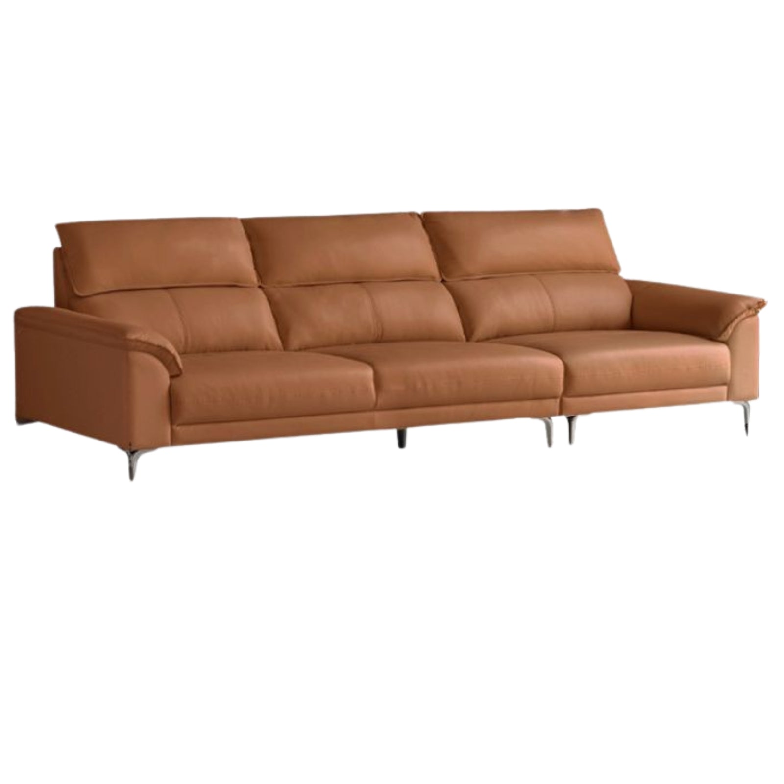 Genuine Leather Italian Minimalist Sectional Sofa – First-Layer Cowhide Corner Sofa with Chaise Lounge