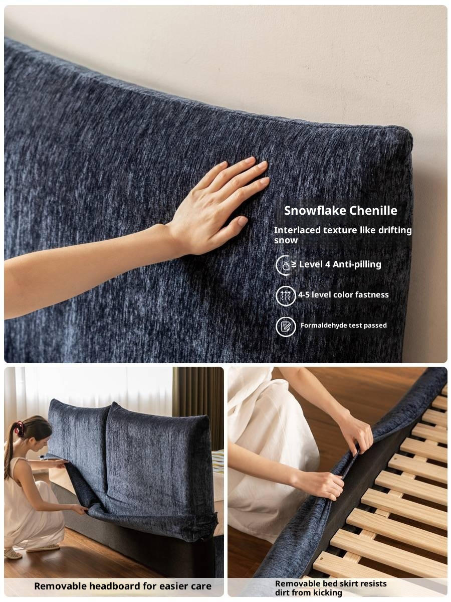 Fabric Chenille Soft Bed Italian Style