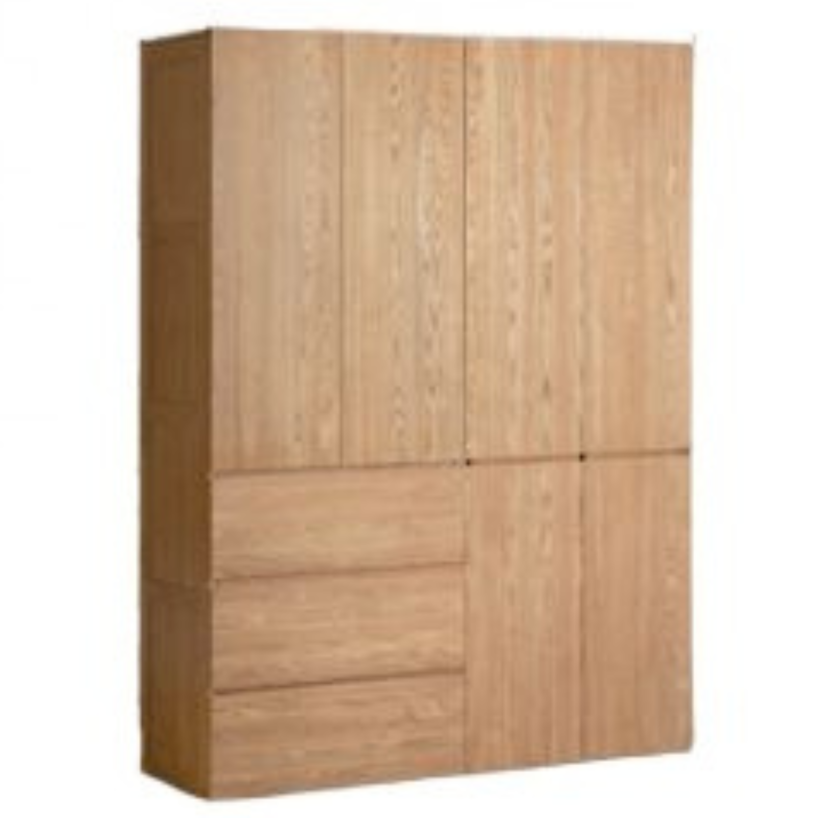 Ash Solid Wood Open Door Storage Cabinet