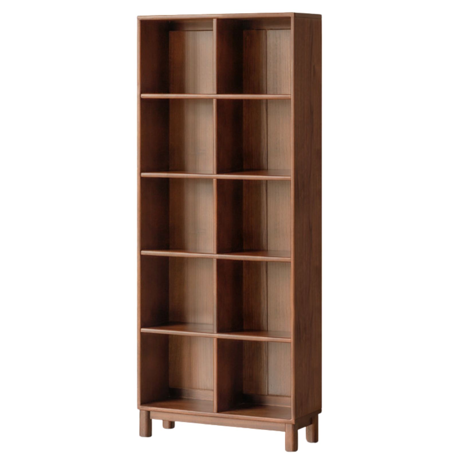 Black Walnut, Golden Sandalwood Solid Wood Light Luxury Style Bookshelf