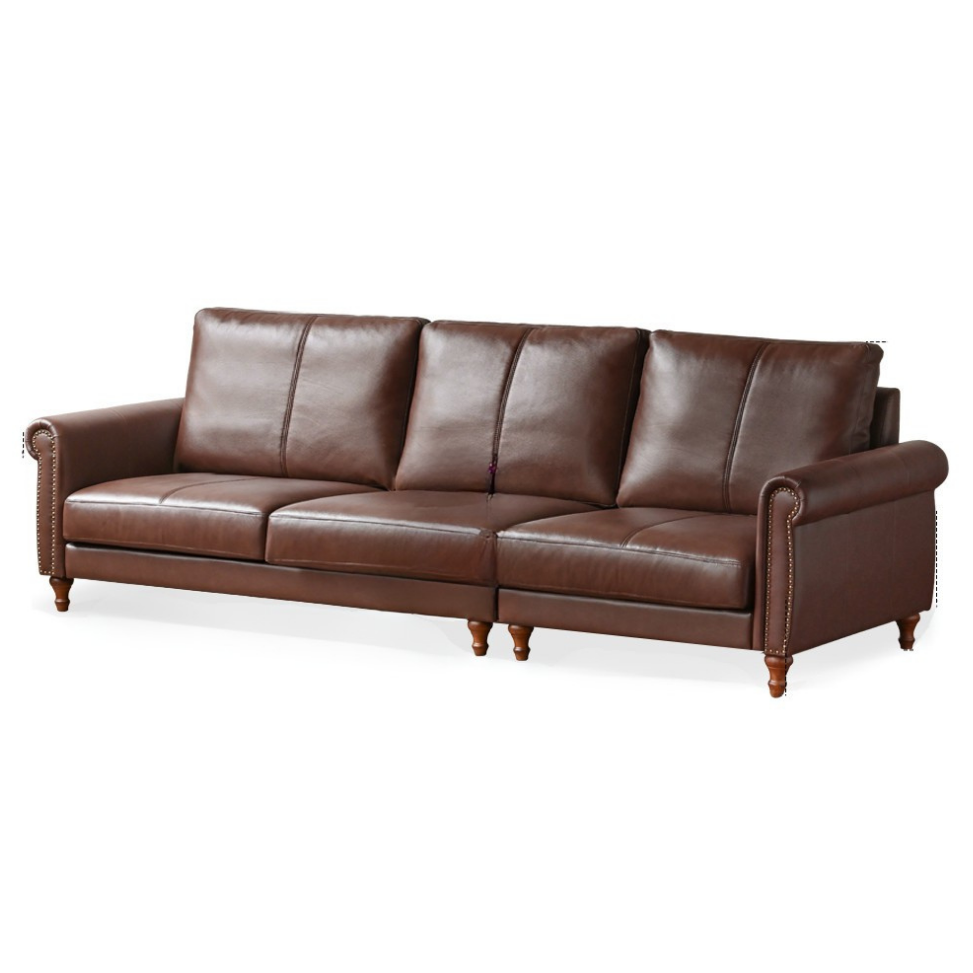 Genuine Leather Sofa Living Room American Retro Sofa