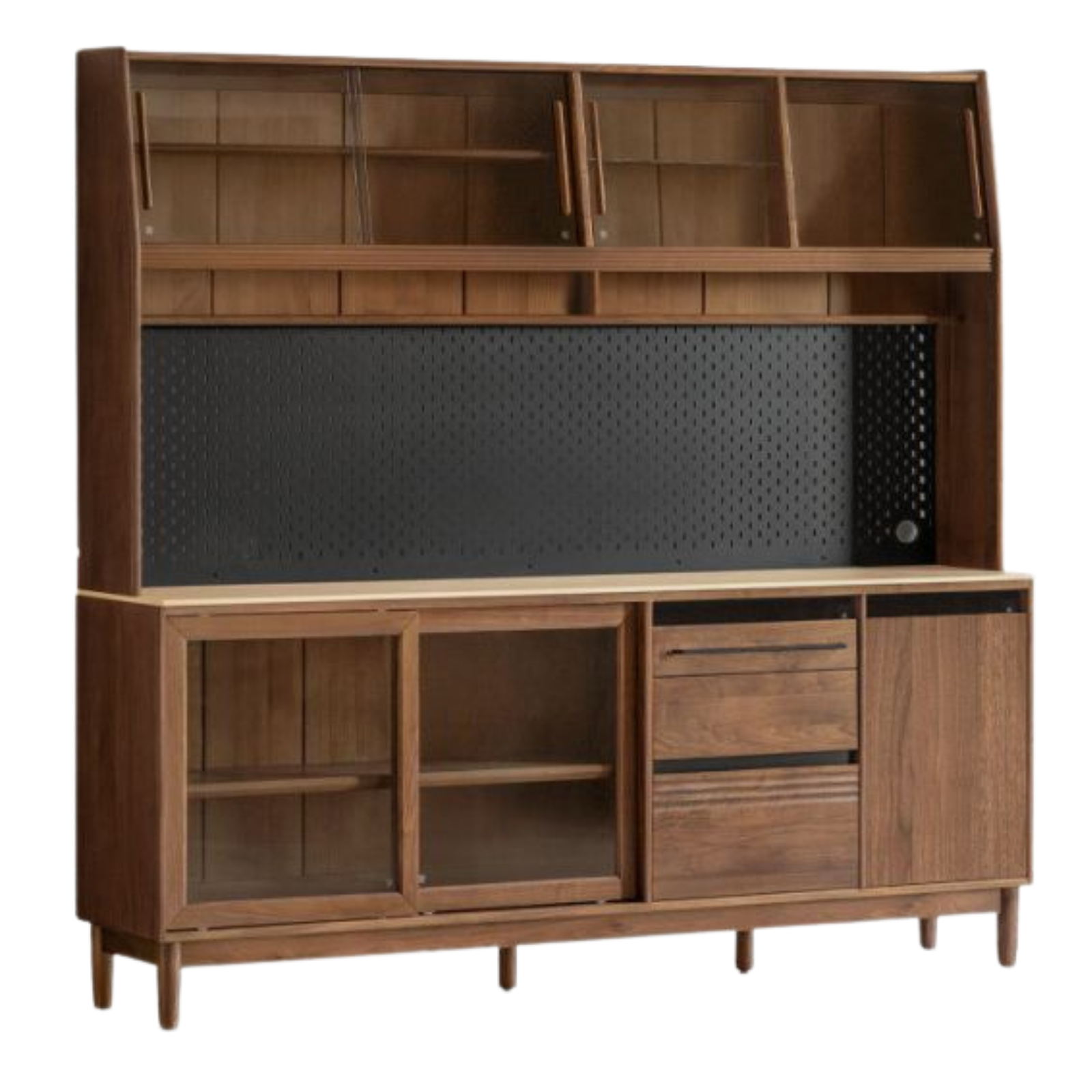 Black Walnut Solid Wood Italian-Style Sideboard – Sleek Buffet Cabinet