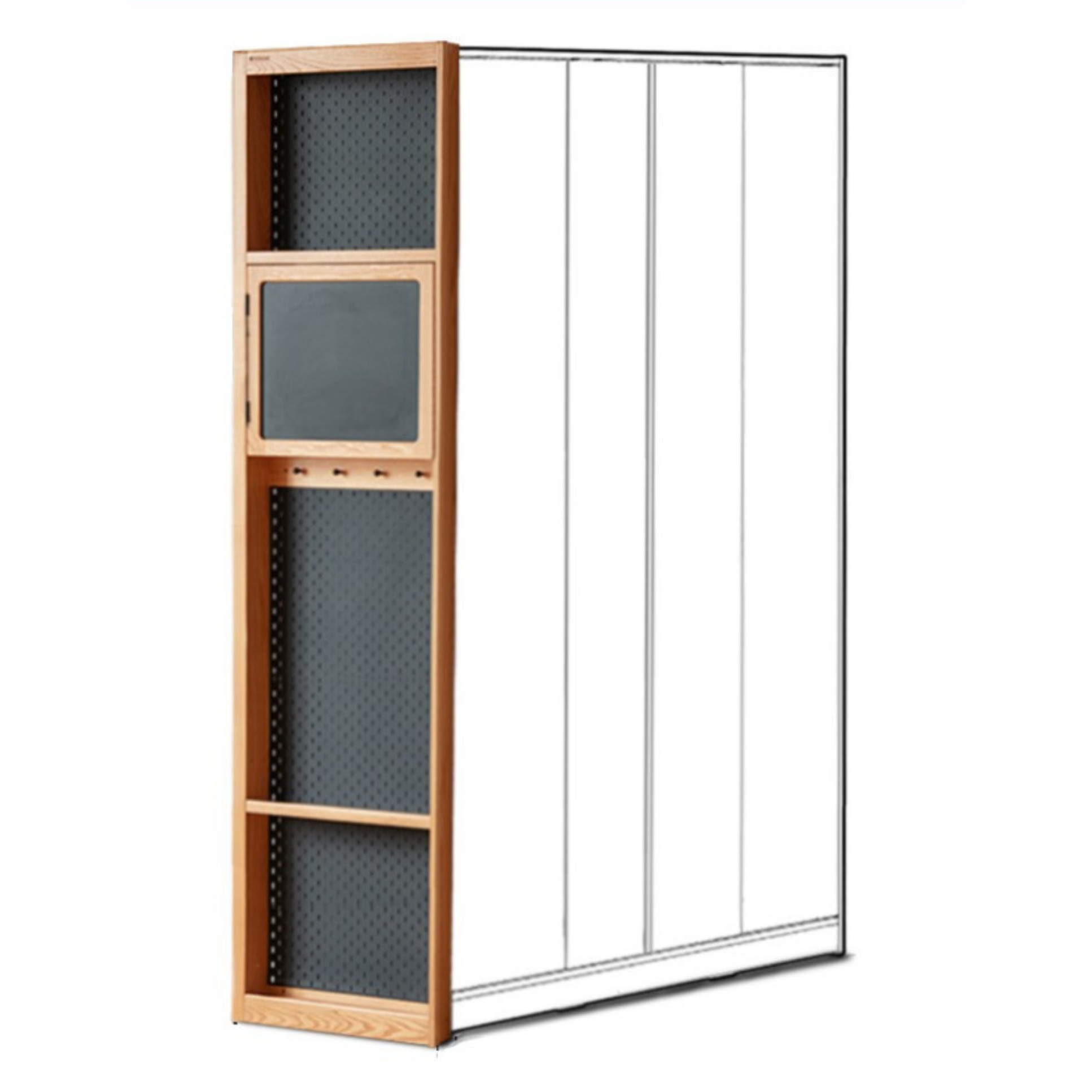Oak, Cherry Solid Wood Corner Wardrobe