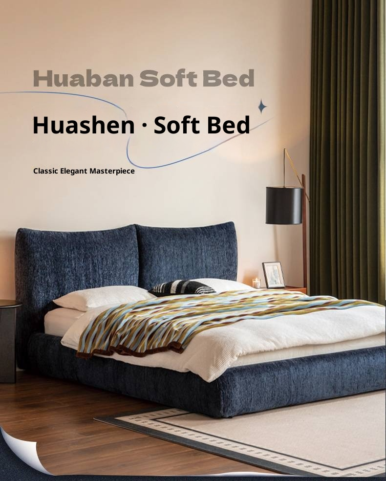 Fabric Chenille Soft Bed Italian Style