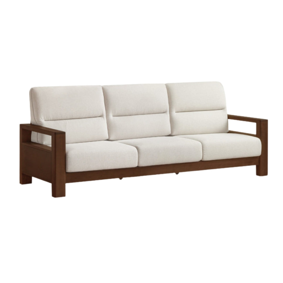 Sandalwood Solid Wood Fabric Sofa