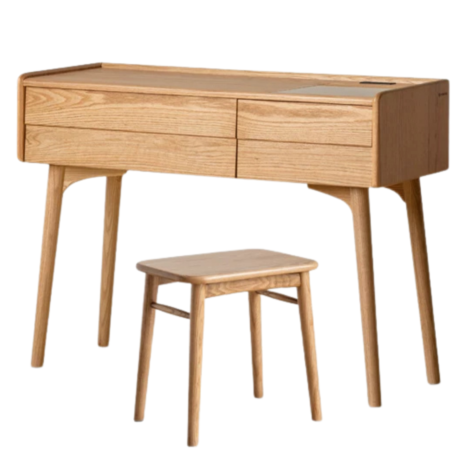 Ash, Oak  Solid Wood Modern Vanity Table with Storage