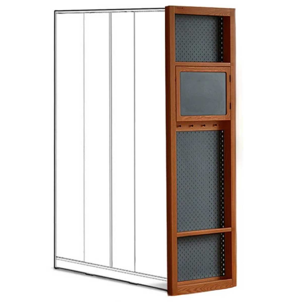 Cherry, Poplar Solid Wood Medieval Style Corner Cabinet