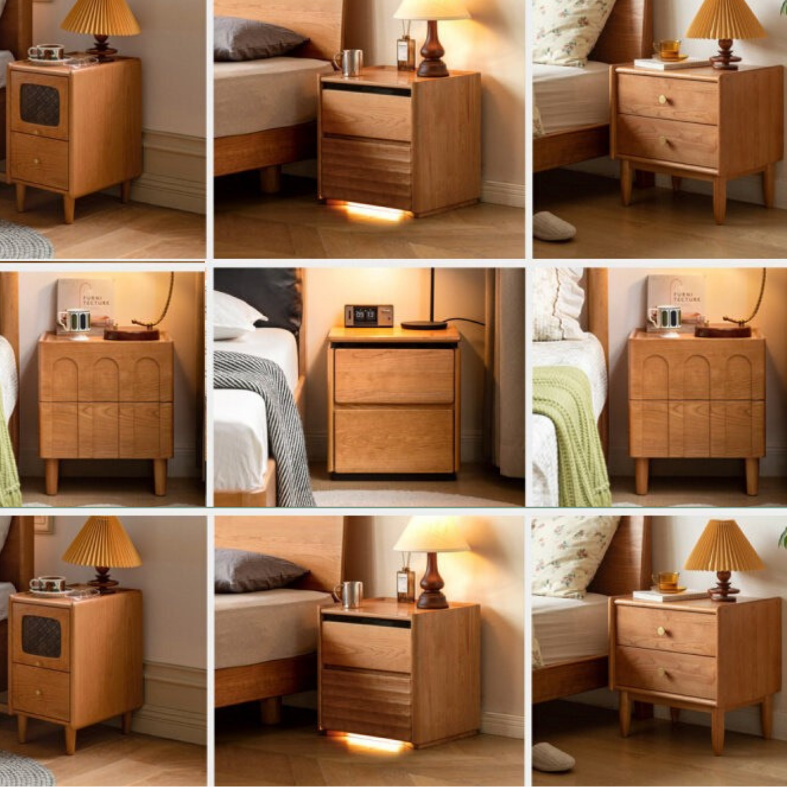 Cherry Solid Wood Nightstands bedside tables