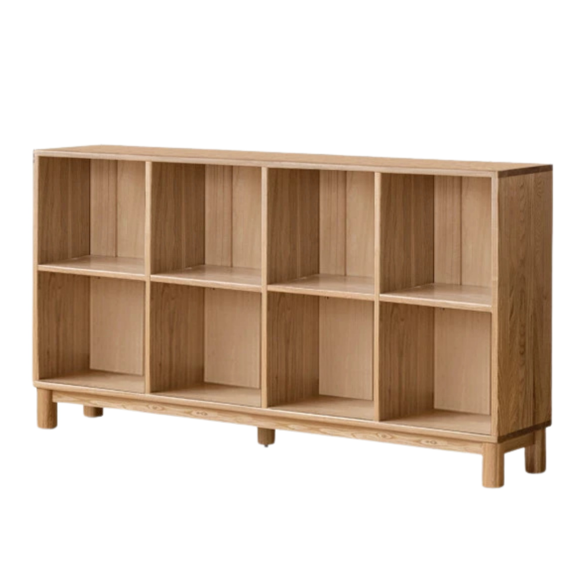 Ash Solid Wood Modern Grid Bookcase