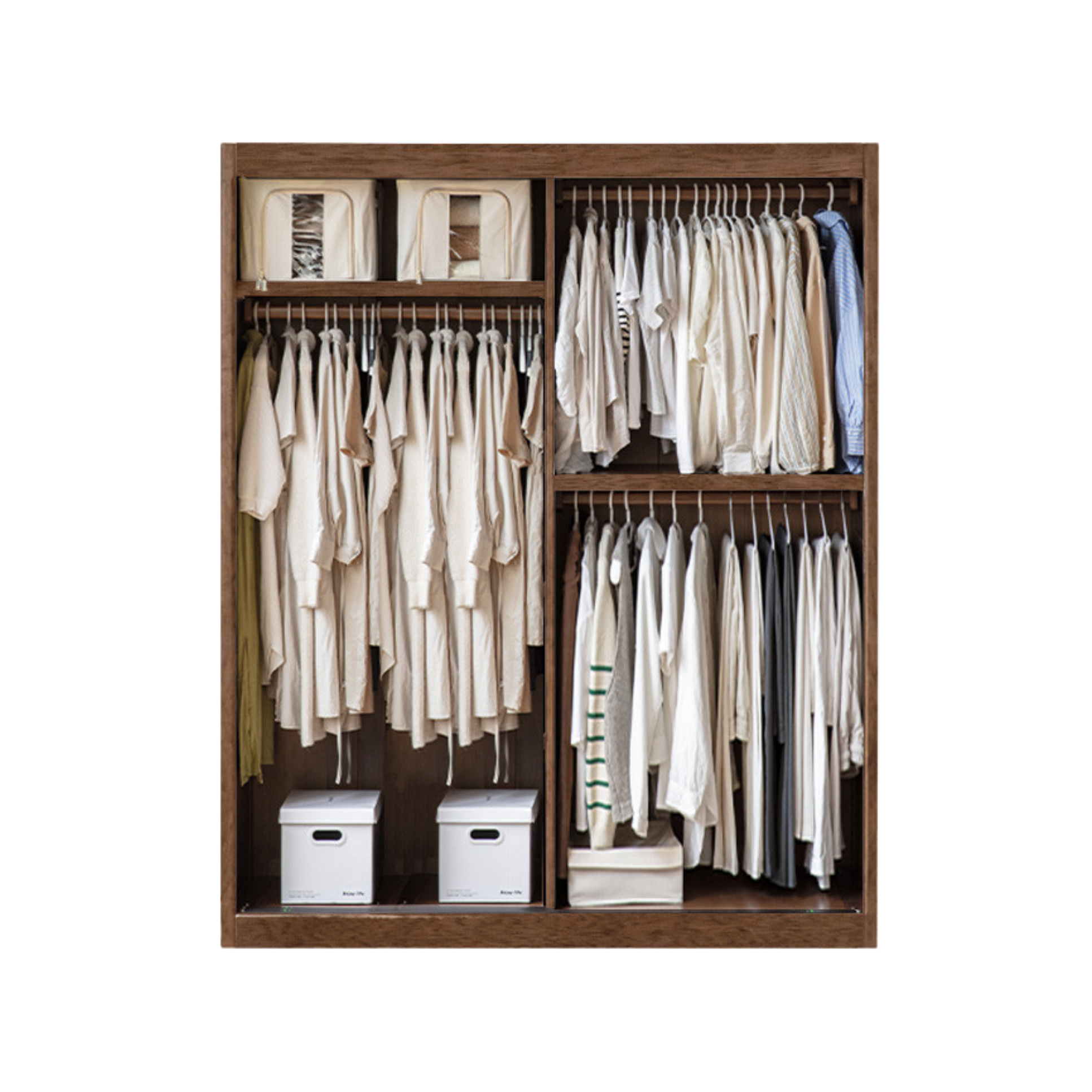 Golden Sandalwood Solid Wood Wardrobe