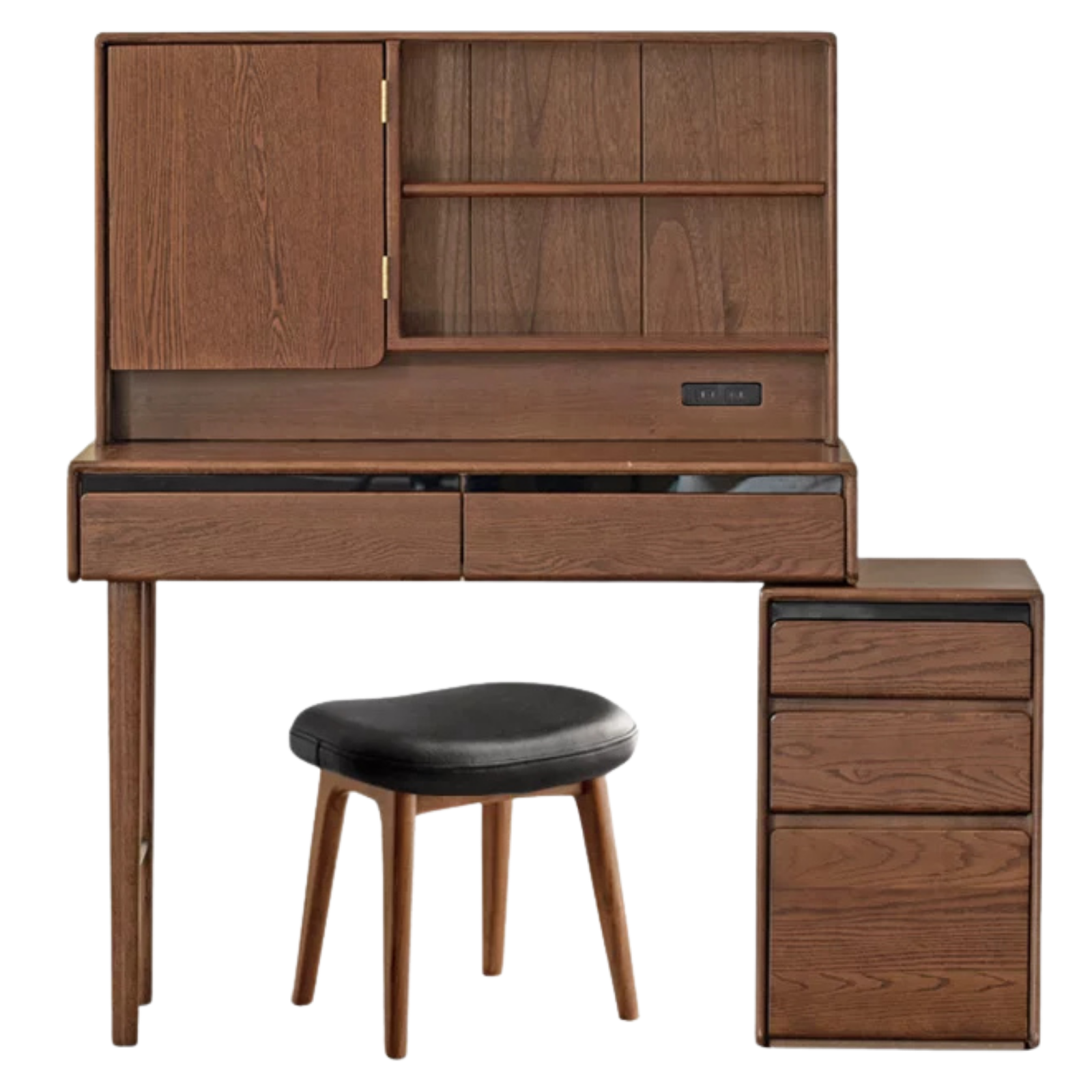 Oak Solid Wood Retractable Modern Vanity Table.