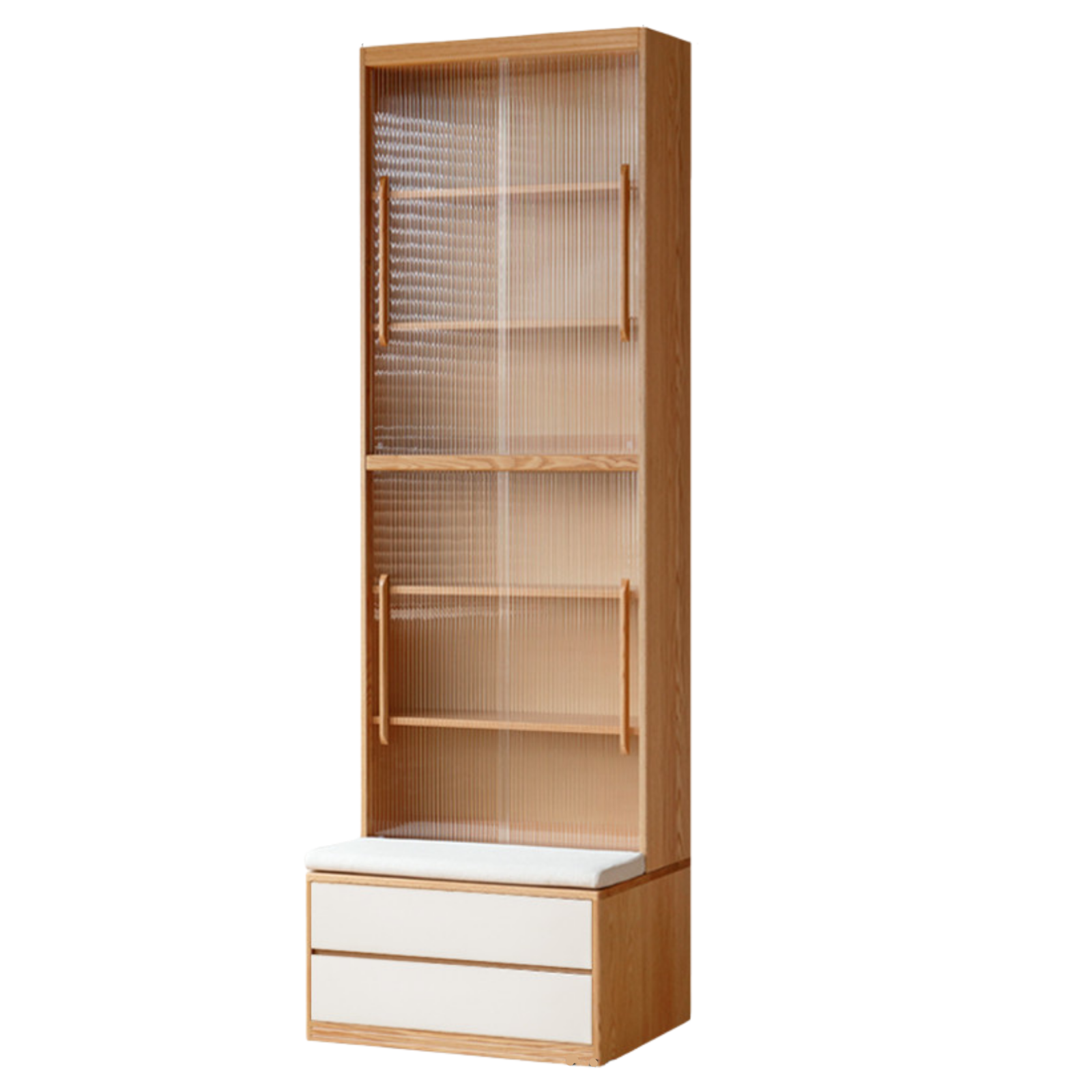 Oak Solid Wood Cream Style Bookcase