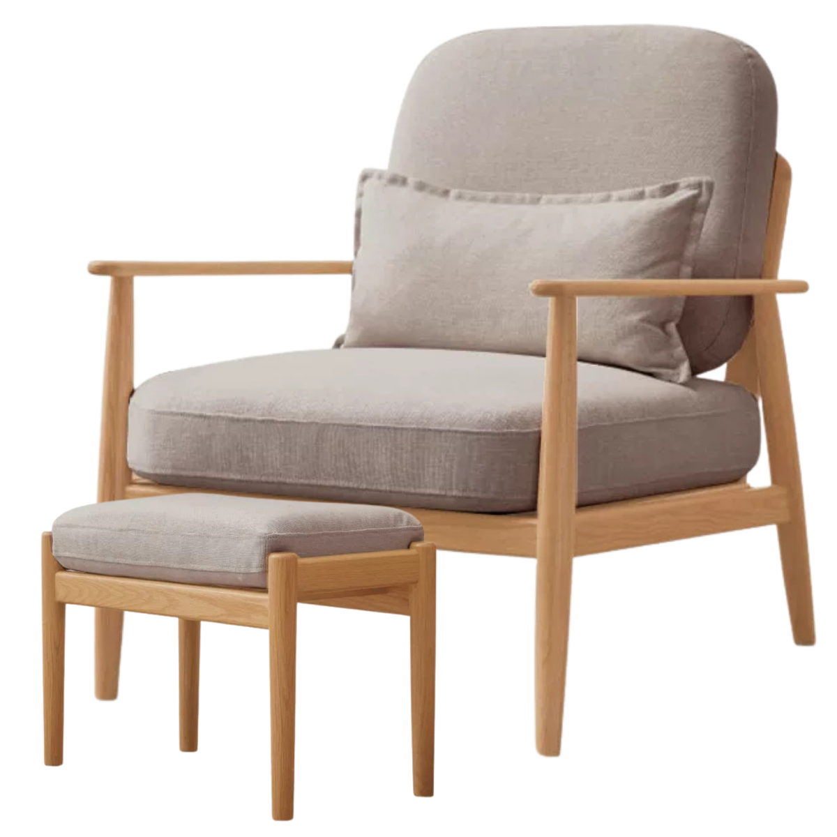 Oak Solid Wood Scandinavian Casual armChair