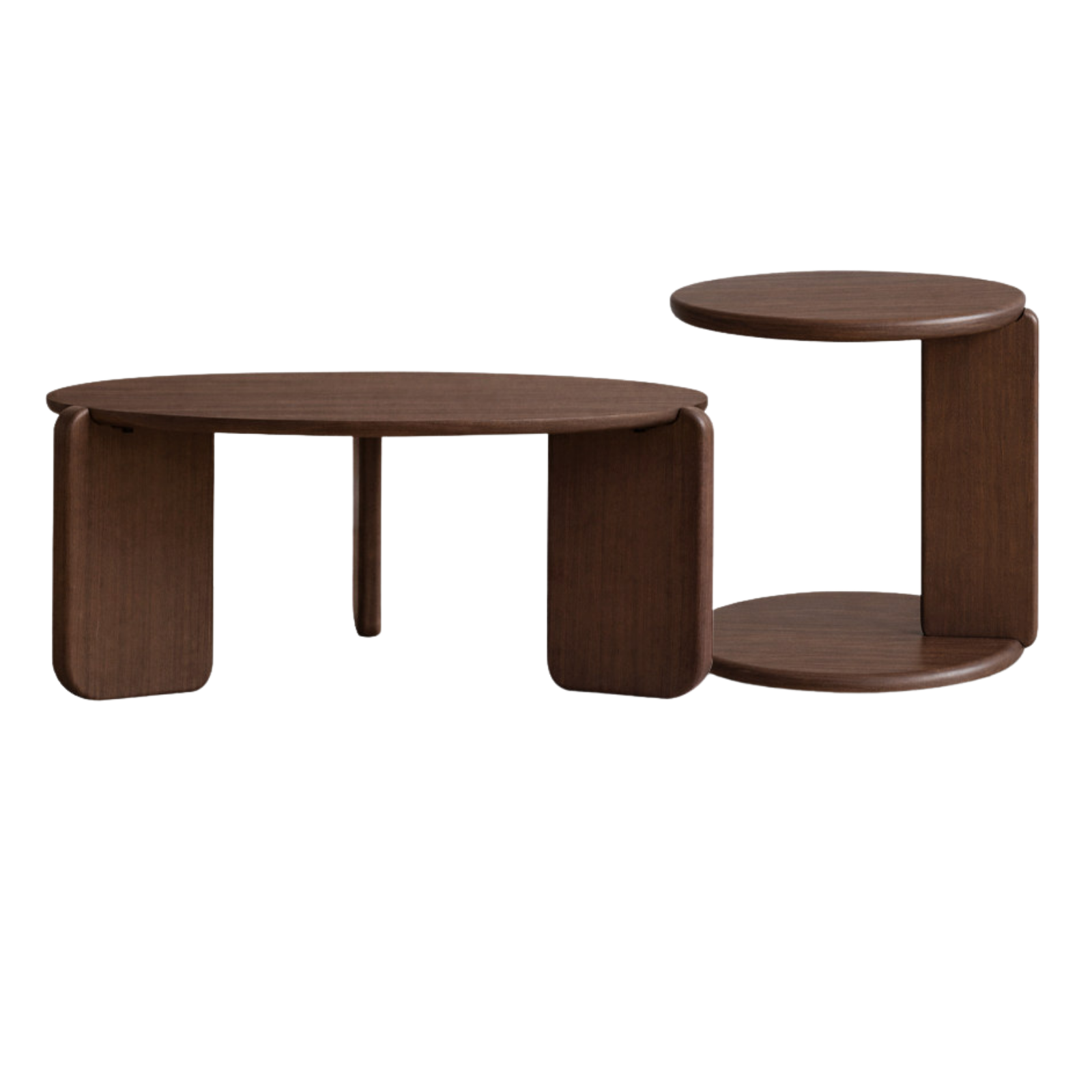 Black Walnut, Sandalwood, Oak Solid Wood, Solid Longan Hardwood Slate Round Coffee Table