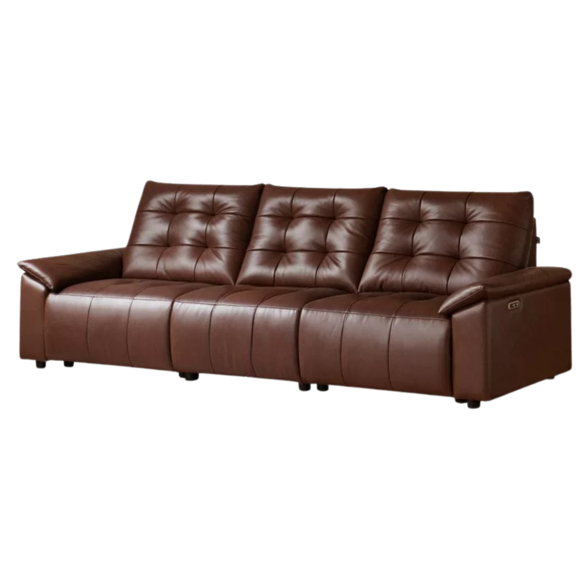 Genuine Leather Zero-Wall Recliner – Piano-Key Electric Sofa