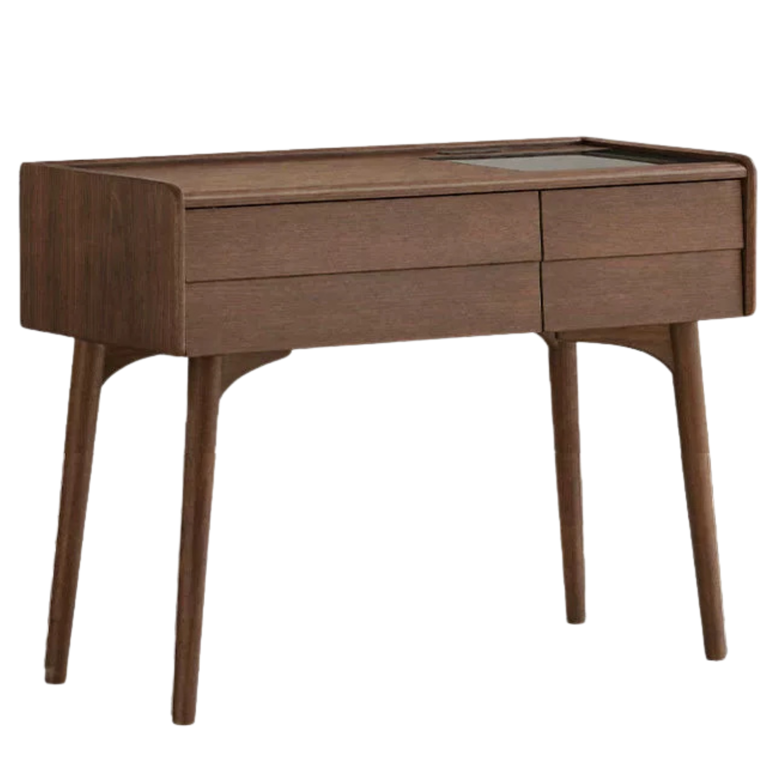 Black Walnut Solid Wood, Solid Longan Hardwood Dressing Table Italian Light Luxury Vanity Table