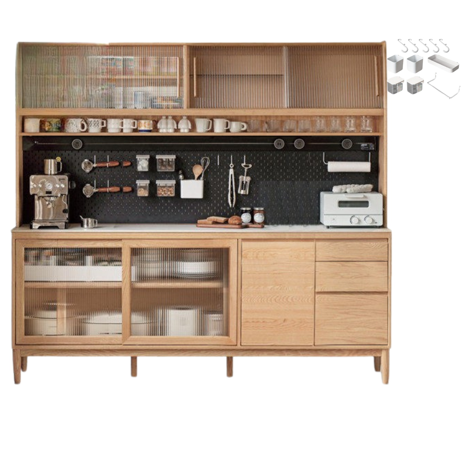 Oak, Ash, White Ash Solid Wood Large Capacity Storage Sideboard
