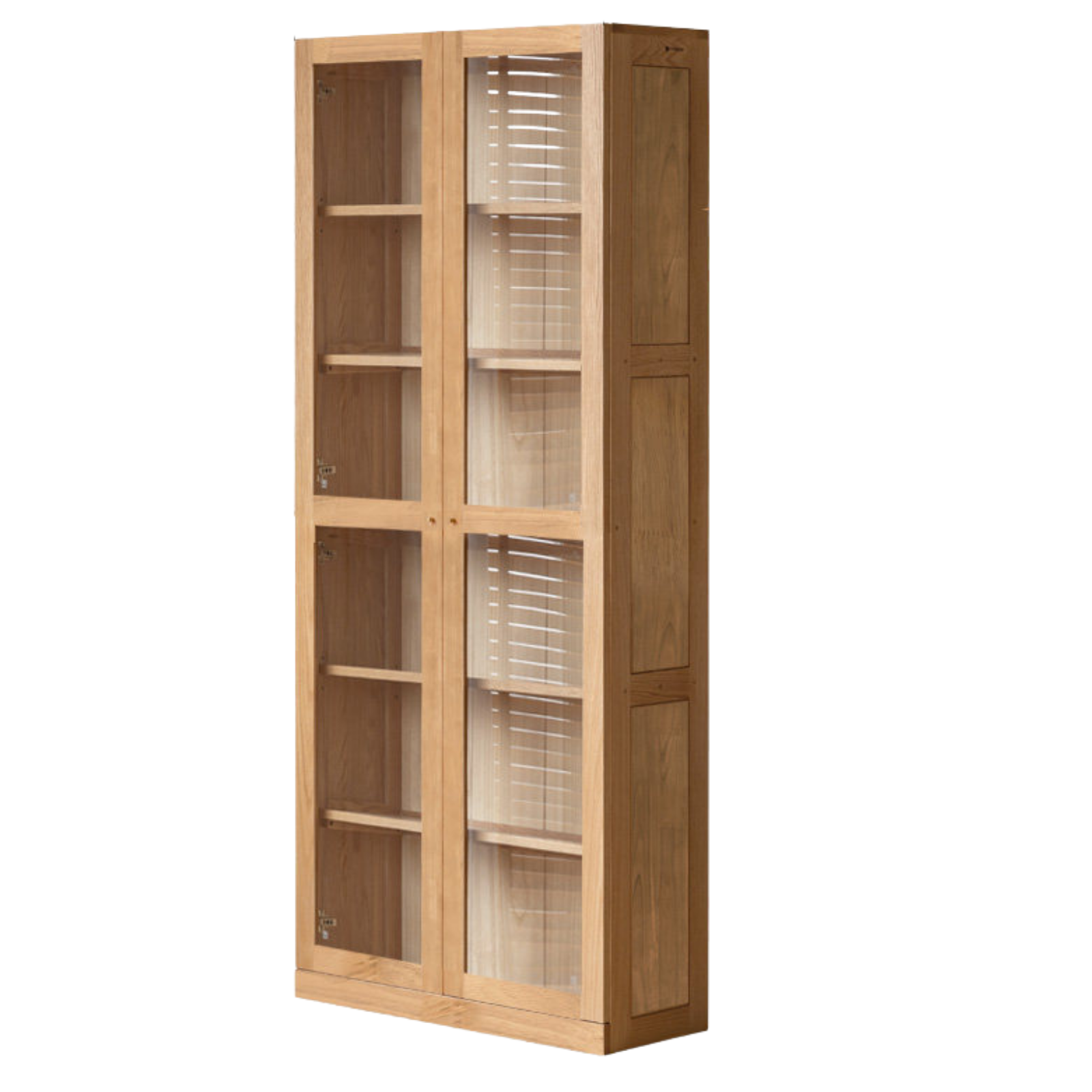 Oak, Solid Rubberwood Modern Bookcase Storage