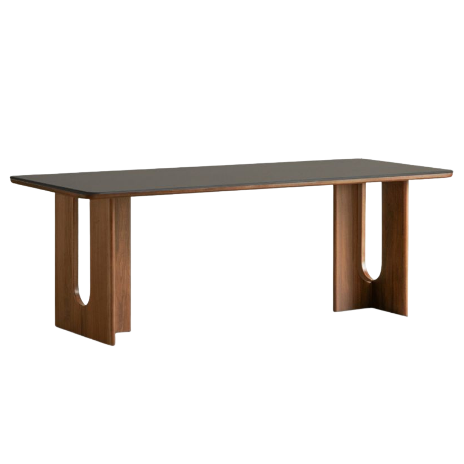 Black Walnut Solid Wood Light Luxury Style Rock Plate Dining Table