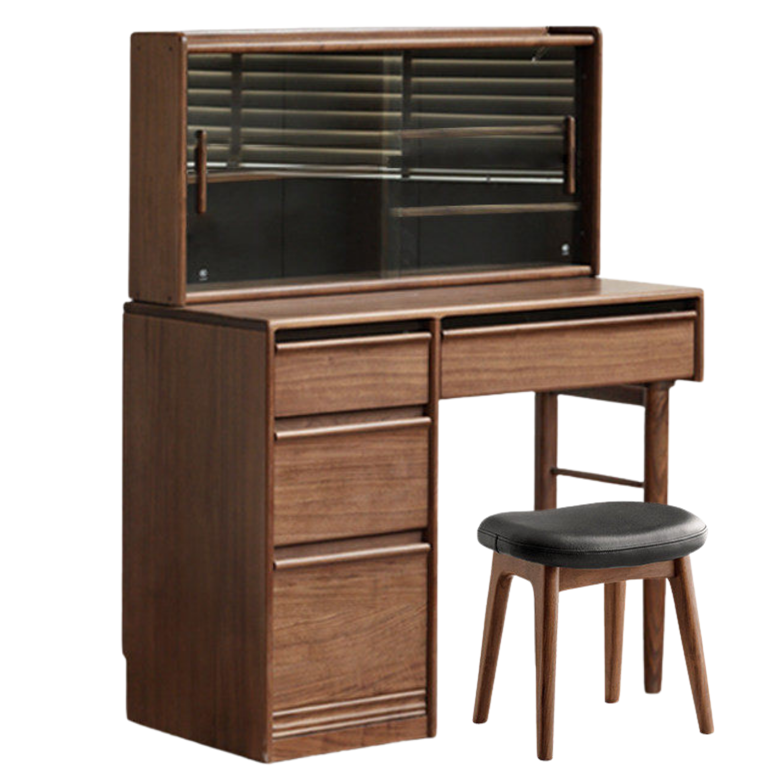 Black Walnut Solid Wood Light Luxury Vanity Table.