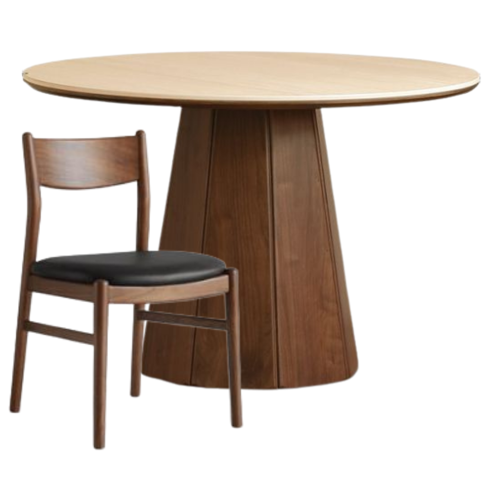 Black Walnut Solid Wood Round Slab Dining Table