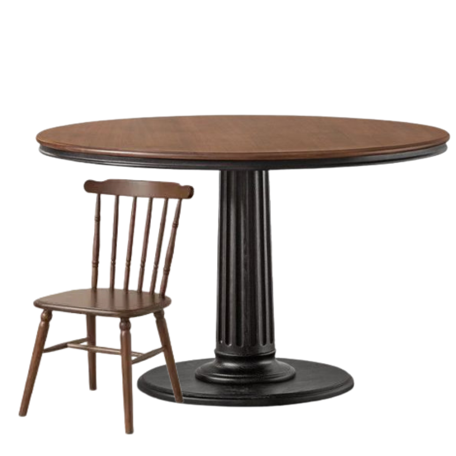 Black Walnut Solid Wood American Retro Round Dining Table