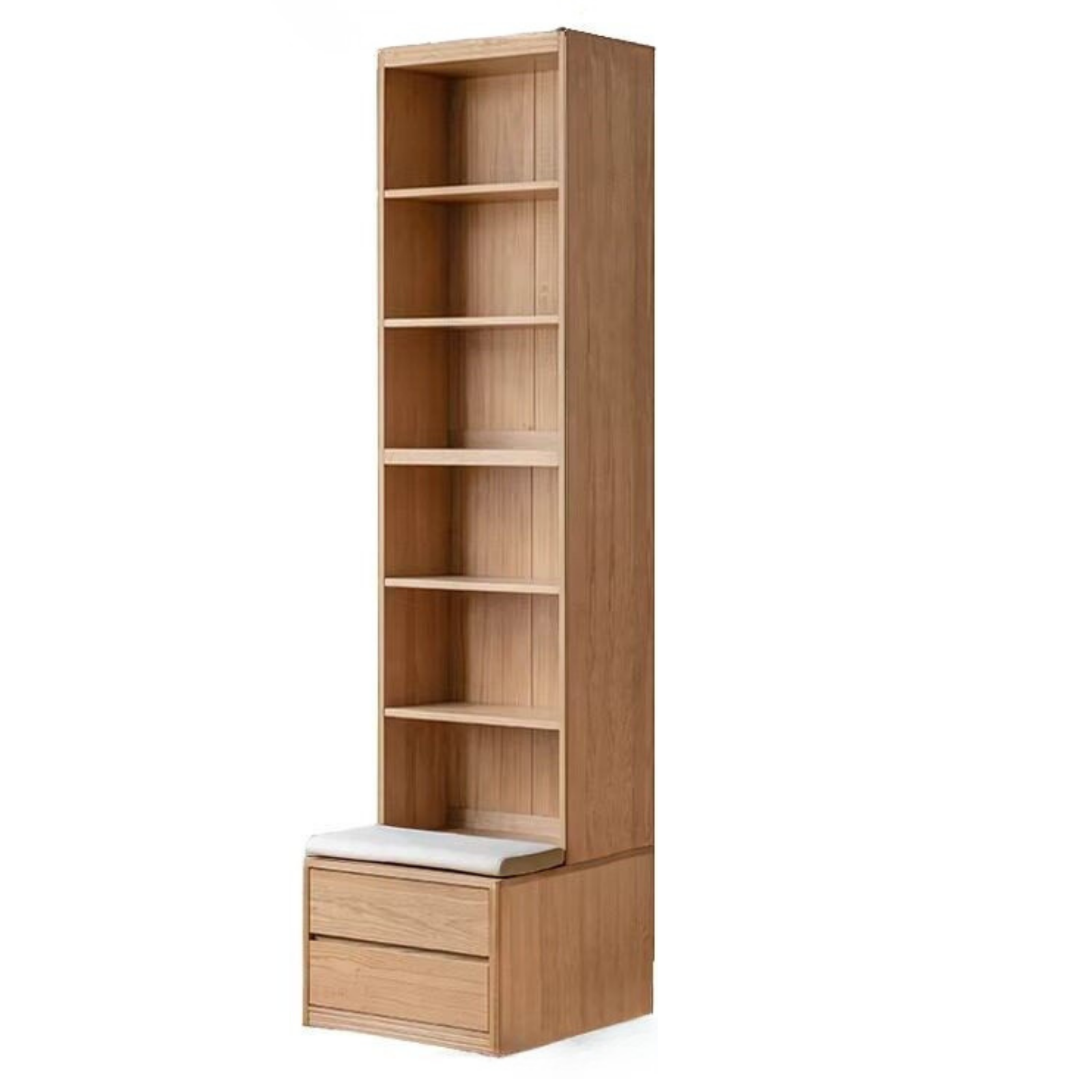 Ash, Oak Solid Wood Modern Combination Bookcase Integrated Card Seat