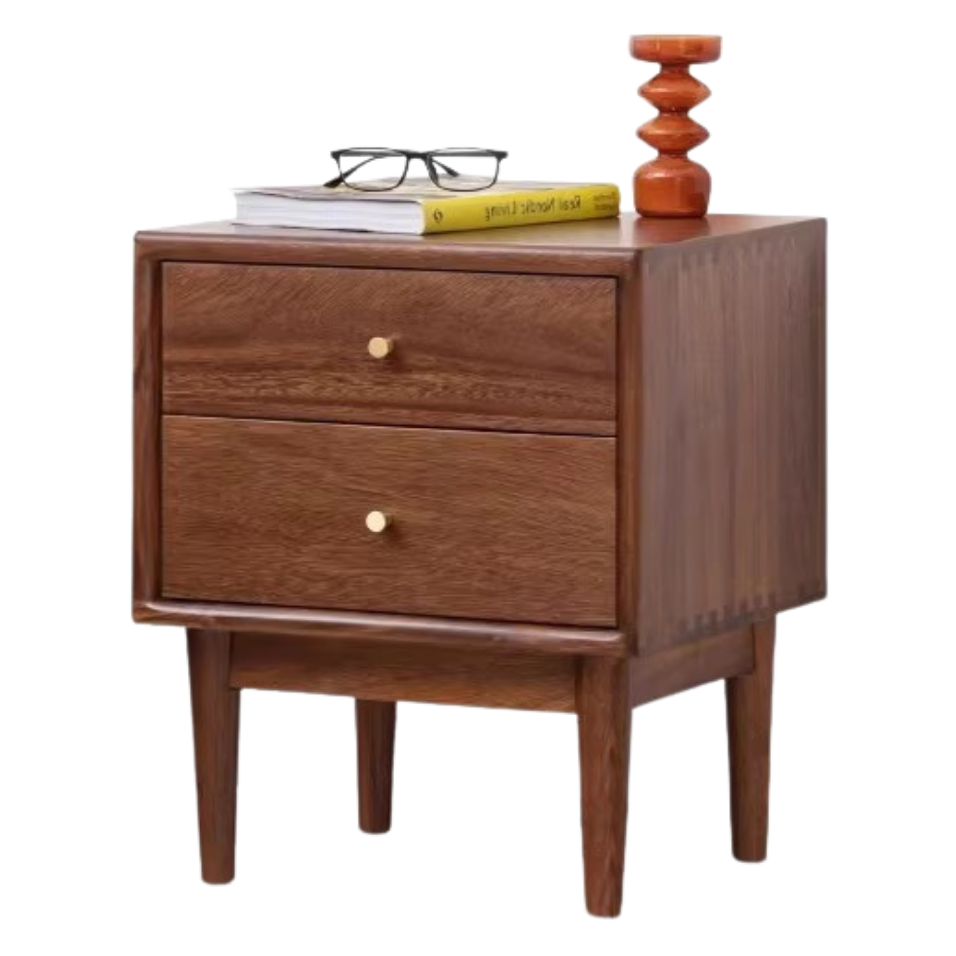 South American Walnut, Black Walnut, Cherry, Ash Solid Wood Nightstand.
