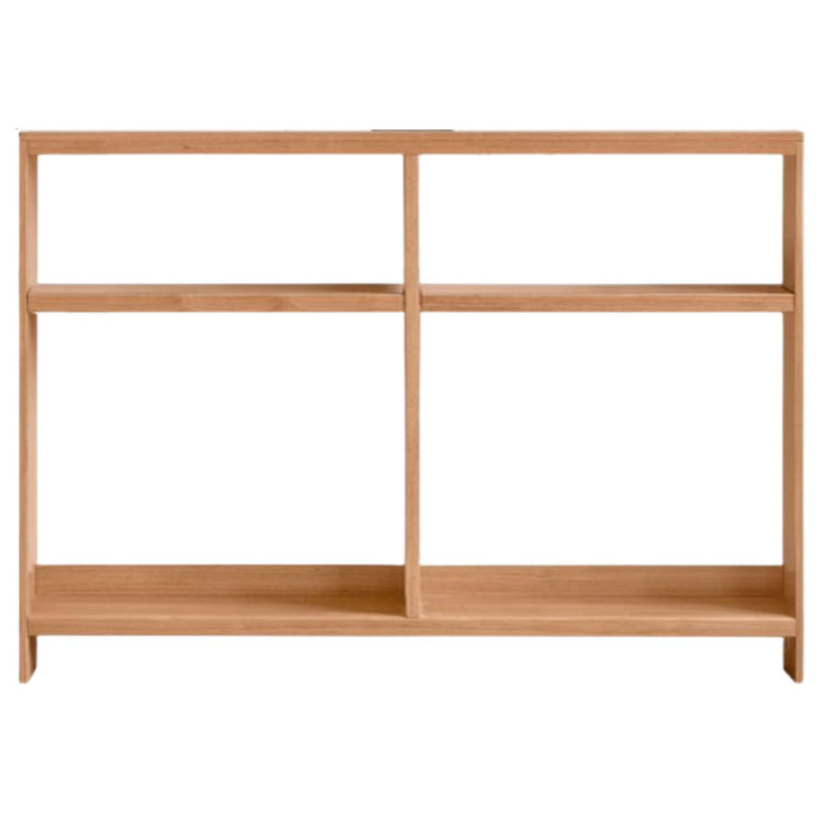 Solid RubberWood Sofa Back Console Table with Open Storage Shelves