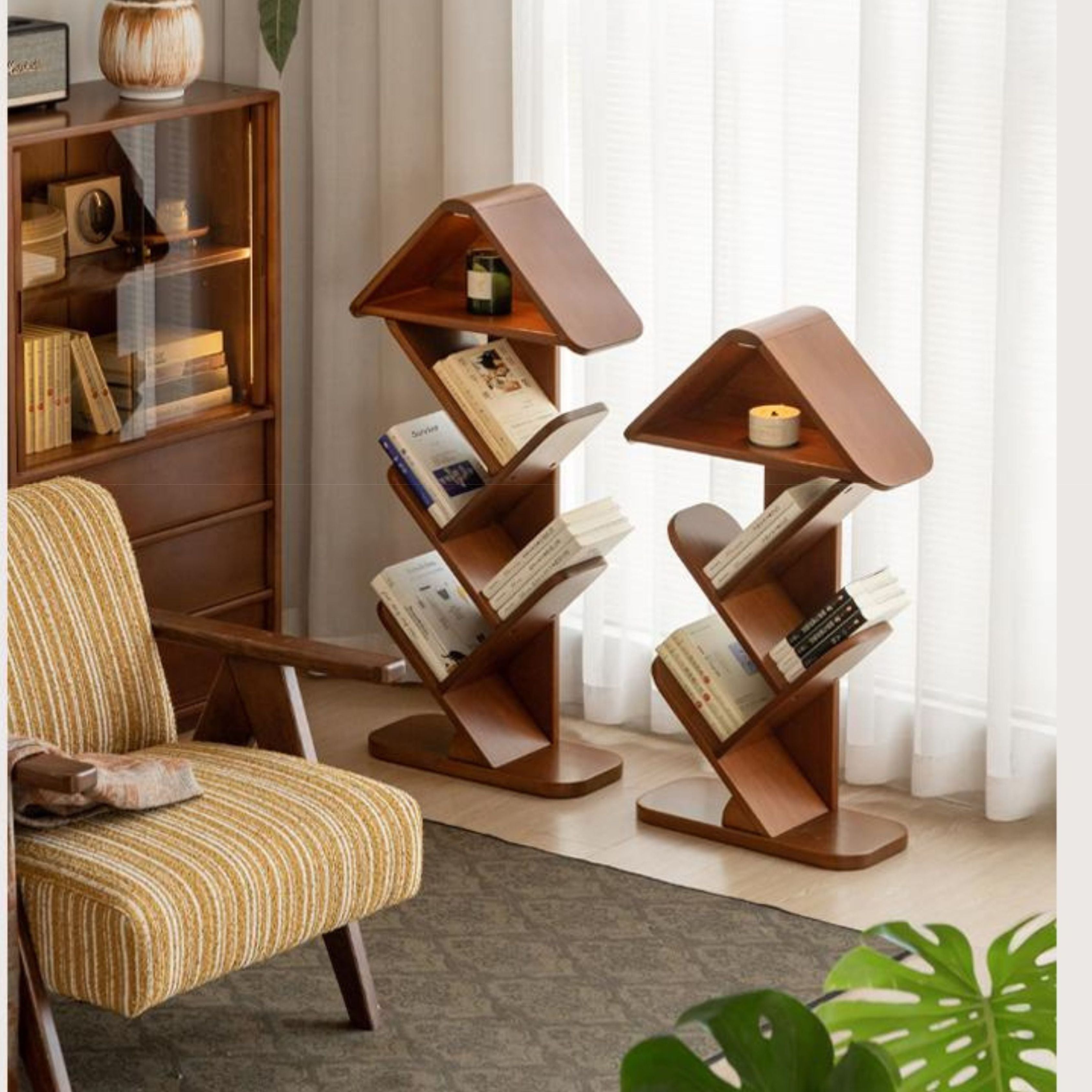 Poplar Solid Wood Medieval Style Retro Bookshelf