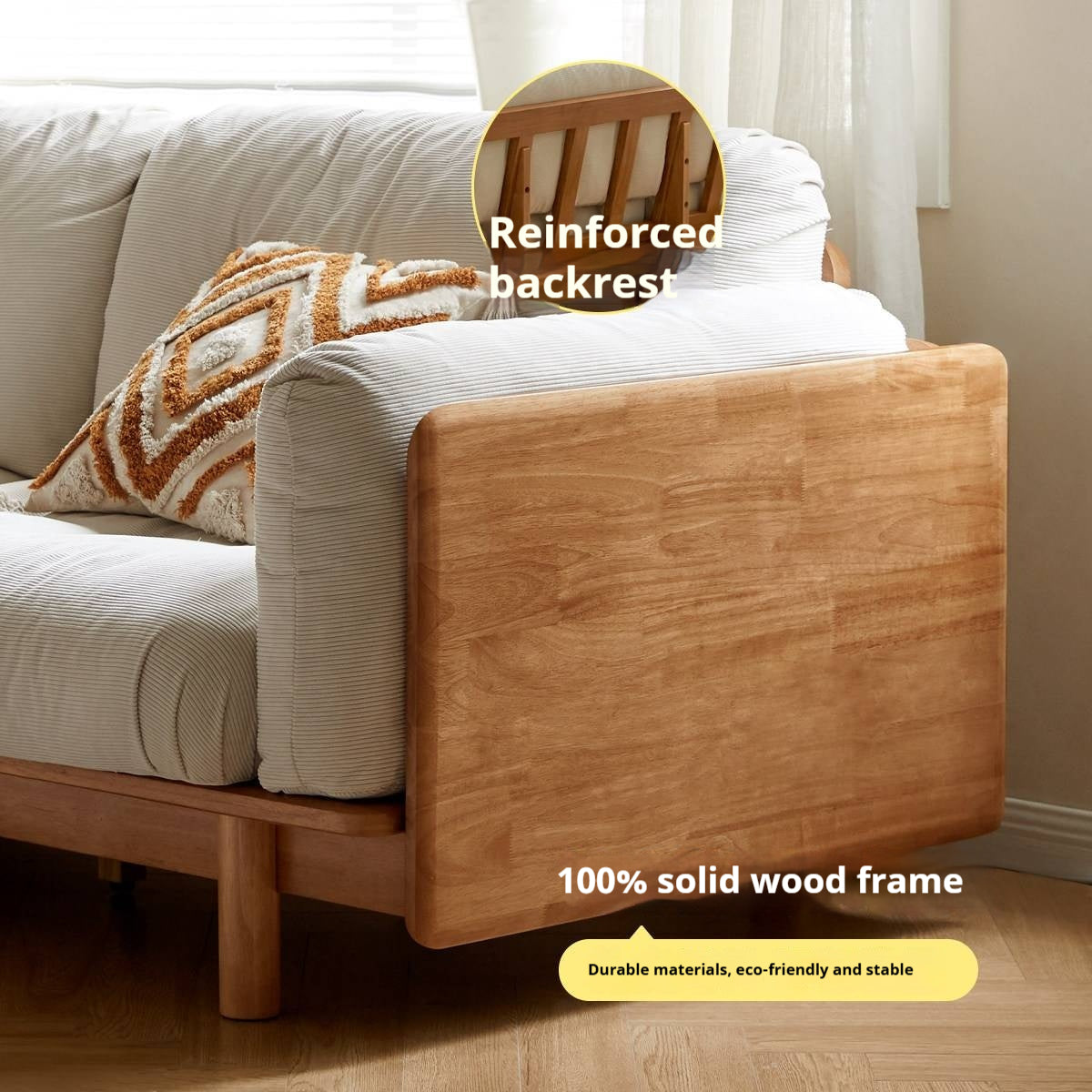 Rubber Solid Wood Modern Soft Sofa