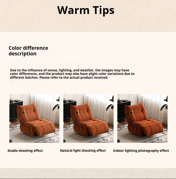 Modern Swivel Floor Recliner Chair with Adjustable Backrest