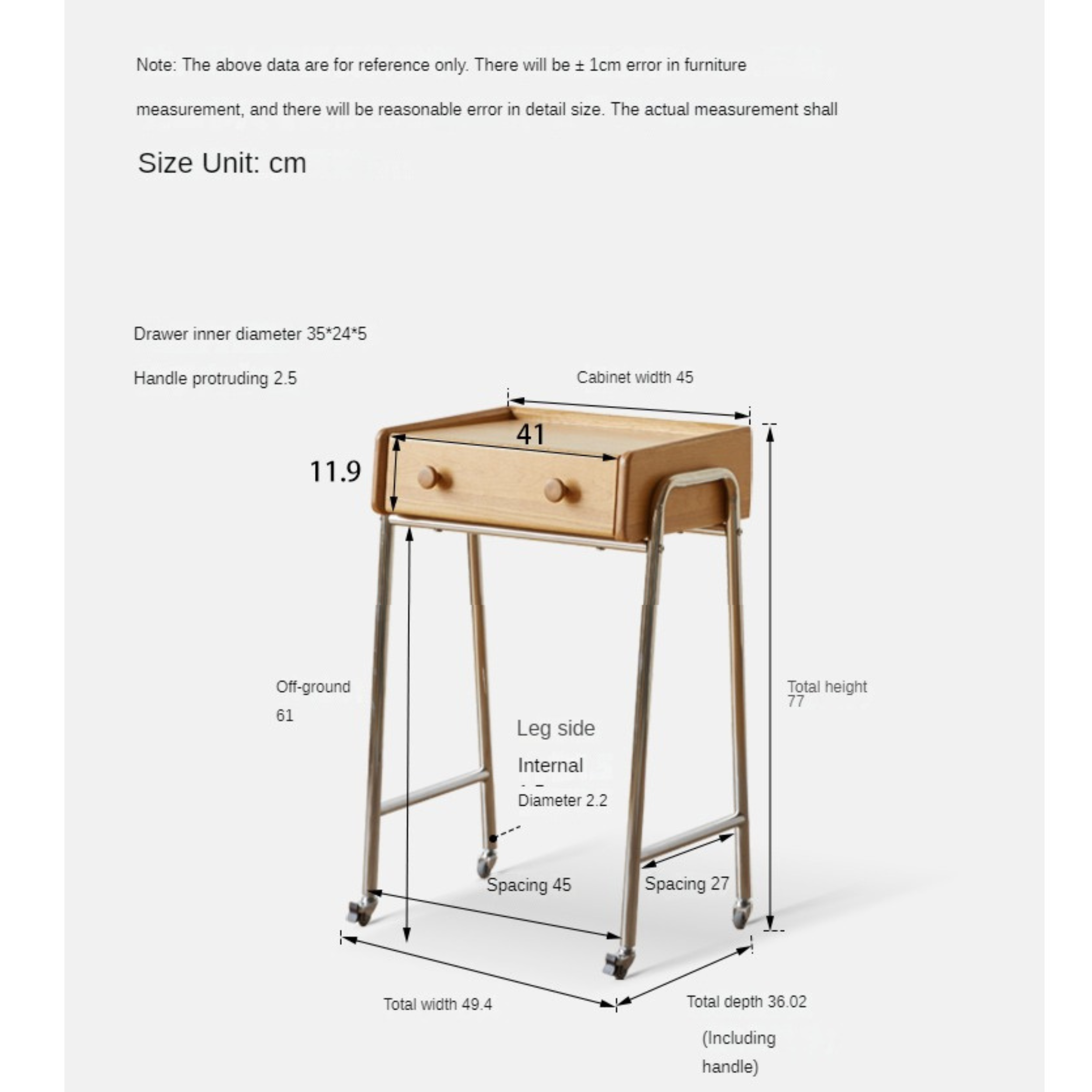 Oak Solid Wooden Edge Cabinet, cute robot shape