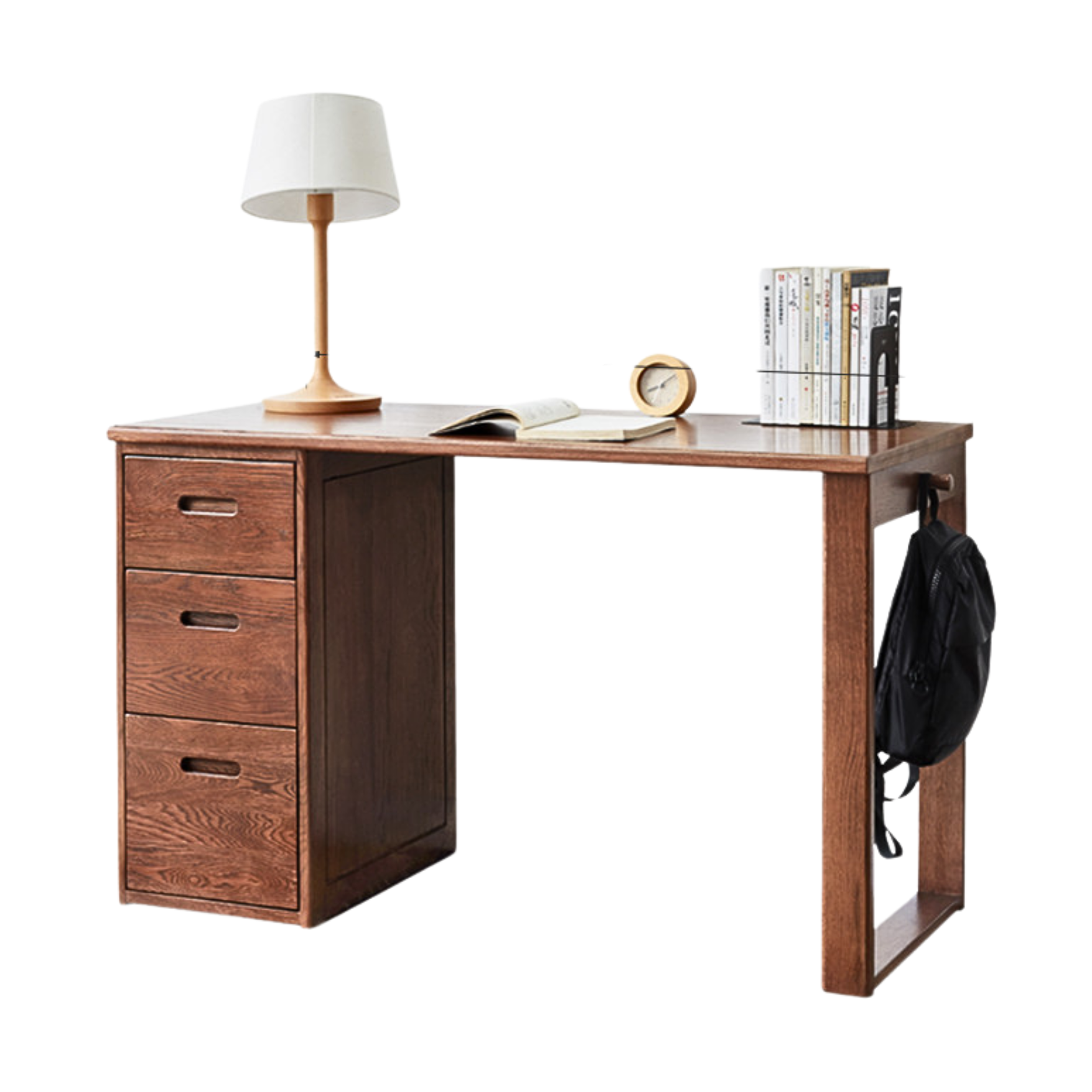 Oak Solid Wood Walnut color office Desk,"Together" combination desk-