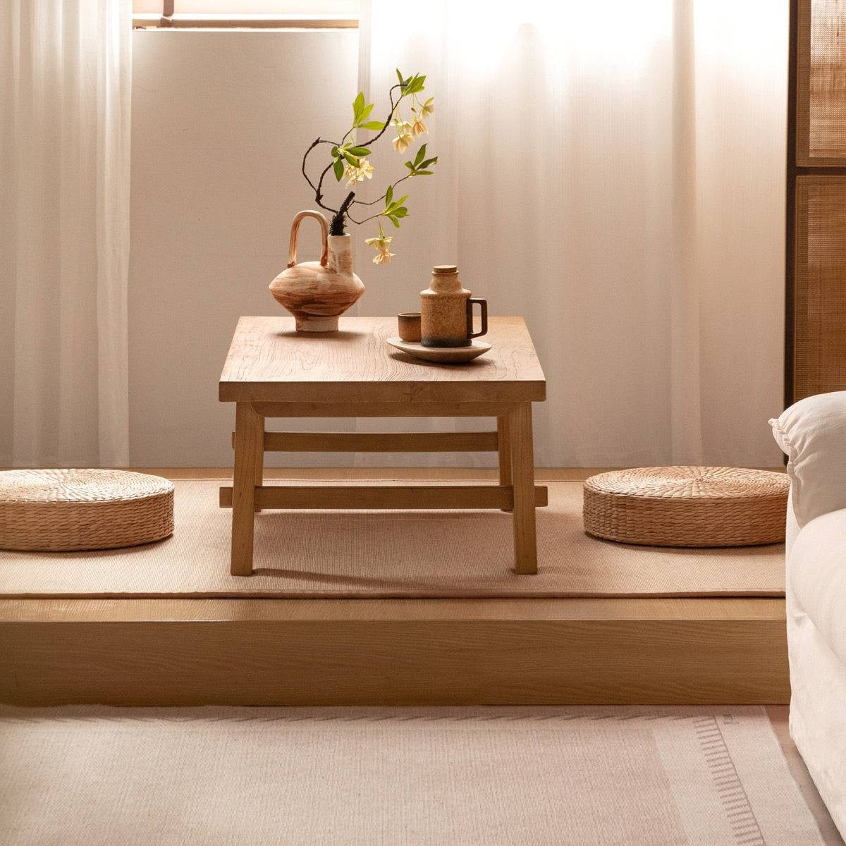 Elm Solid Wood Strange Silence Wind Style Coffee Table